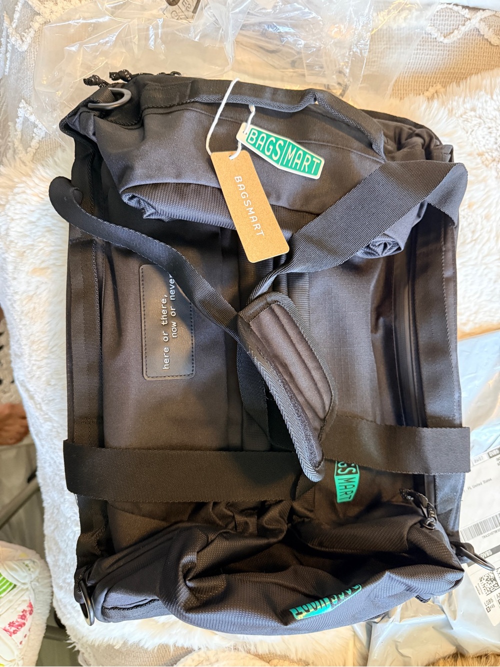Bagsmart NWT Black Utility Duffel/Backpack Bag - Picture 12 of 13